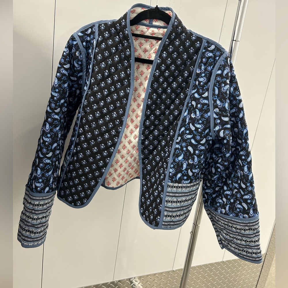 Patchwork Floral Reversible Jacket in Indigo & Pe… - image 10